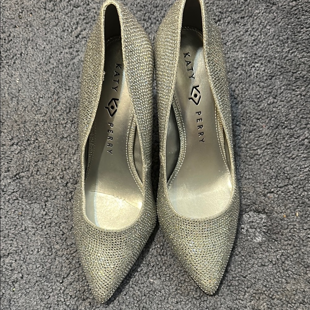 Katy Perry Collections The Lookerr Square Heel in Silver Rhinestone